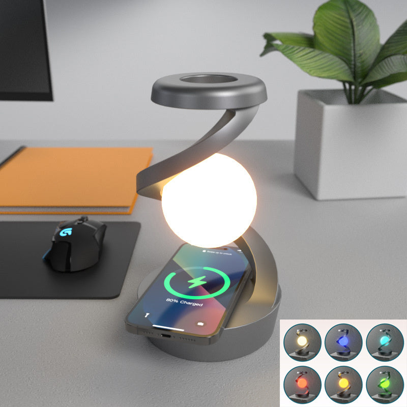 Rotating Moon Desk Lamp Phone Wireless Charging